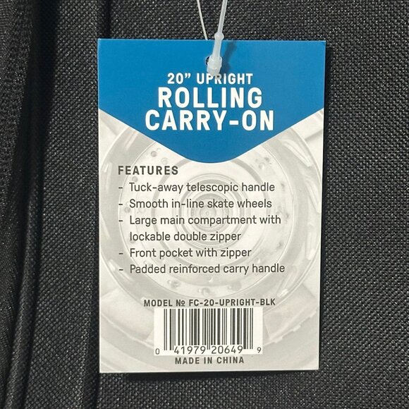 First Class 20" Upright Rolling Carry On Bag - Picture 4 of 5